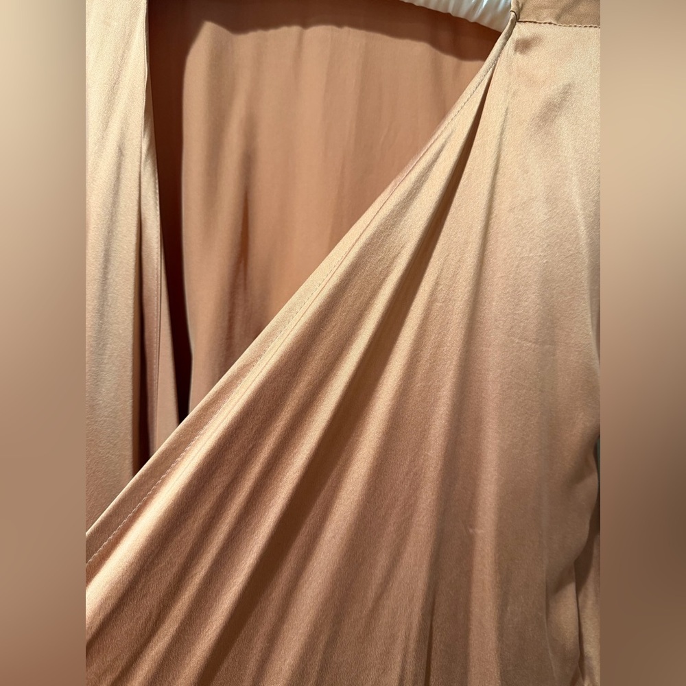 NWT MBS Wrap Top 100% Silk Charmeuse one size peach pink naturally dyed - Picture 8 of 12